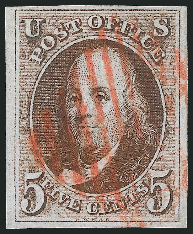 US Stamps Prices Scott Catalogue # 1 - 5c 1847 Franklin. Robert Siegel Auction Galleries, Oct 2010, Sale 997, Lot 5081