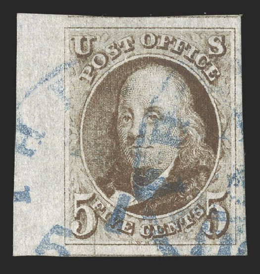 US Stamp Price Scott # 1 - 1847 5c Franklin. Spink Shreves Galleries, Jul 2012, Sale 140, Lot 11