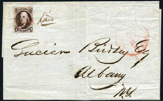 Prices of US Stamps Scott Cat. #1: 1847 5c Franklin. Harmer-Schau Auction Galleries, Apr 2009, Sale 81, Lot 524
