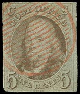 Price of US Stamp Scott Catalogue 1: 5c 1847 Franklin. H.R. Harmer, Jun 2015, Sale 3007, Lot 3084