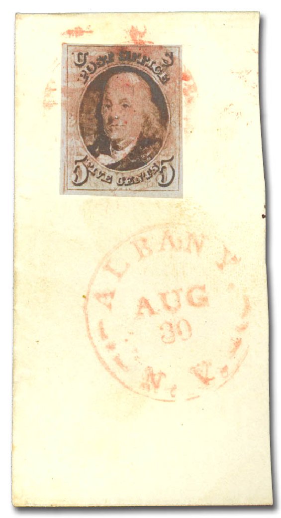 Costs of US Stamps Scott Catalog 1 - 5c 1847 Franklin. Daniel Kelleher Auctions, May 2015, Sale 669, Lot 2344