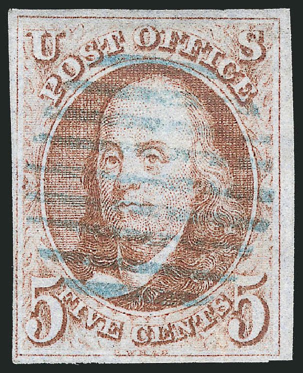 Values of US Stamp Scott Cat. 1 - 5c 1847 Franklin. Robert Siegel Auction Galleries, Mar 2011, Sale 1007, Lot 2074