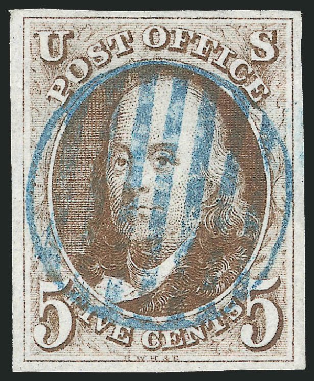 Price of US Stamps Scott Cat. # 1: 5c 1847 Franklin. Robert Siegel Auction Galleries, Mar 2012, Sale 1019, Lot 314