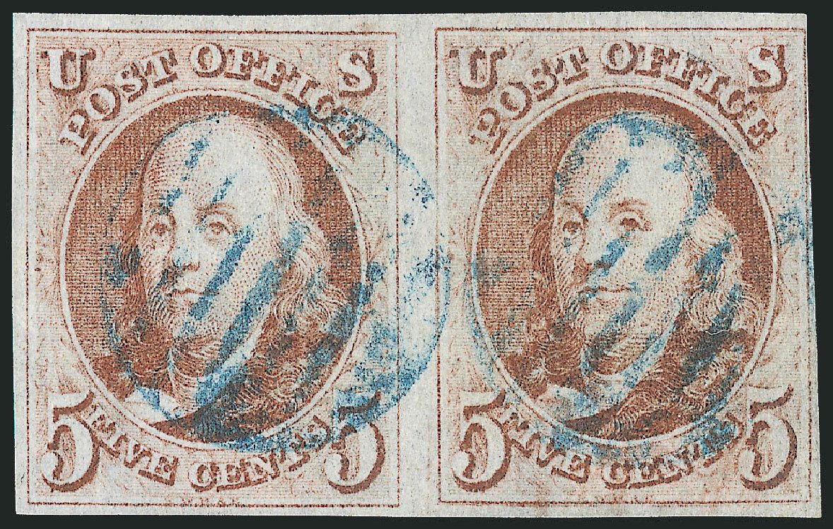 US Stamps Prices Scott Catalog 1 - 5c 1847 Franklin. Robert Siegel Auction Galleries, Apr 2012, Sale 1023, Lot 2084