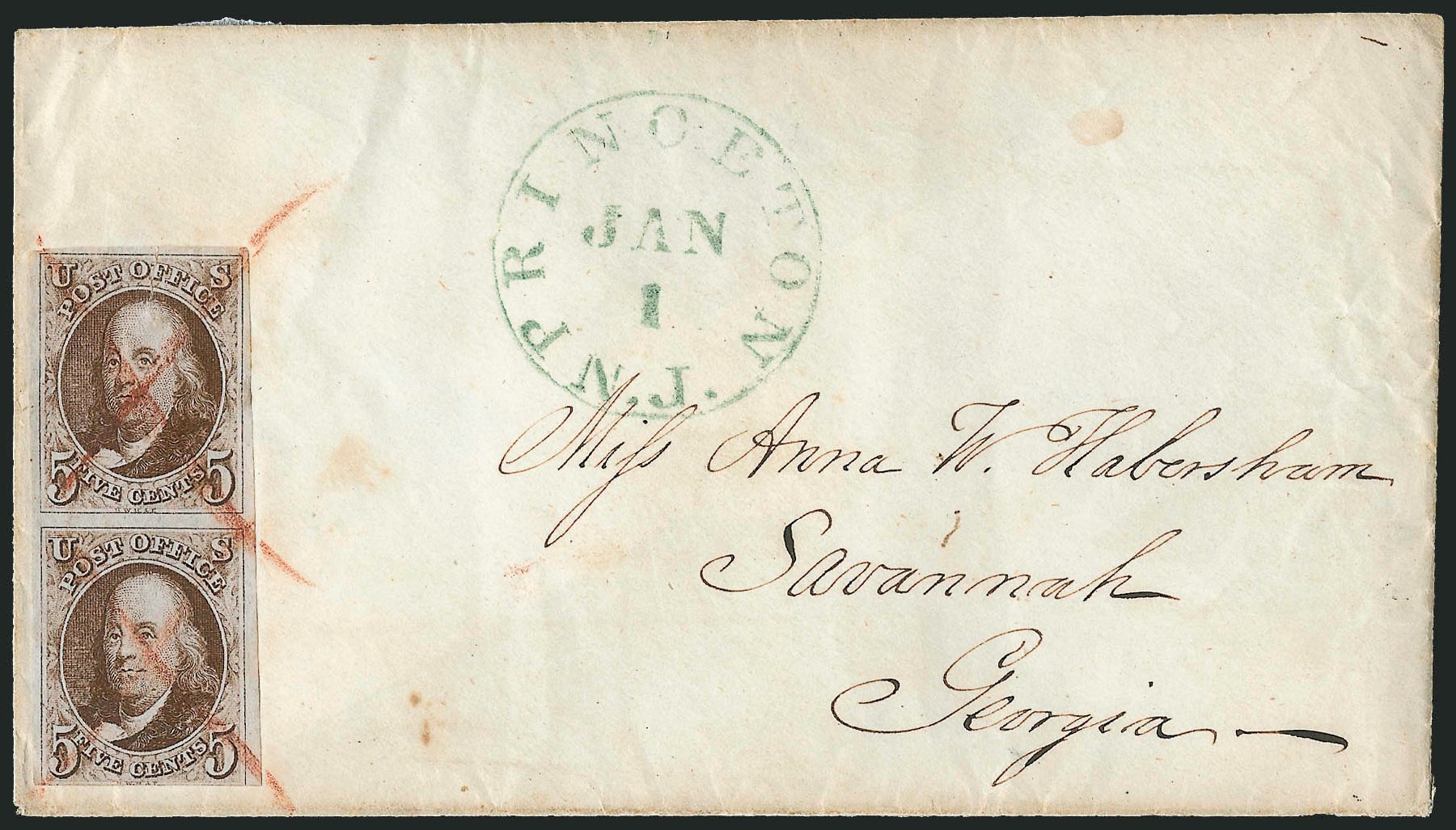 Value of US Stamps Scott Catalogue #1 - 5c 1847 Franklin. Robert Siegel Auction Galleries, Apr 2012, Sale 1023, Lot 2244