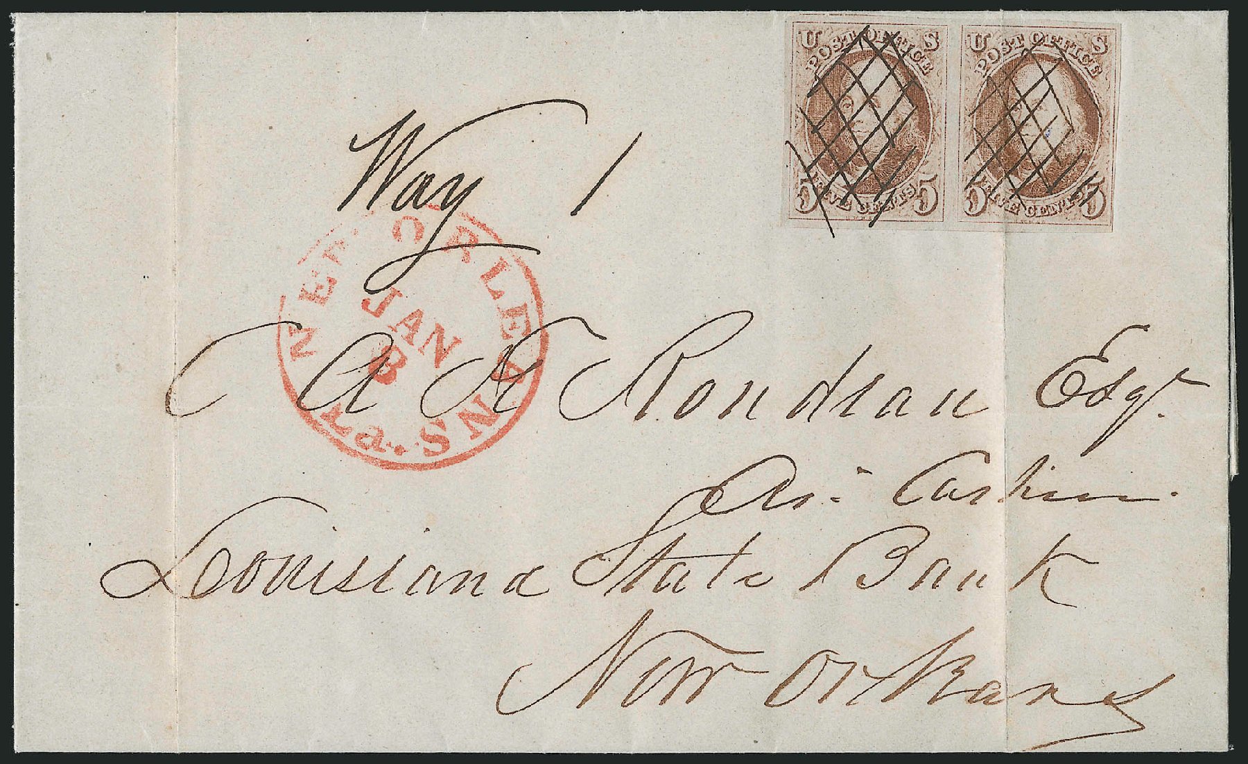 Values of US Stamps Scott Catalog # 1: 1847 5c Franklin. Robert Siegel Auction Galleries, Apr 2012, Sale 1023, Lot 2364