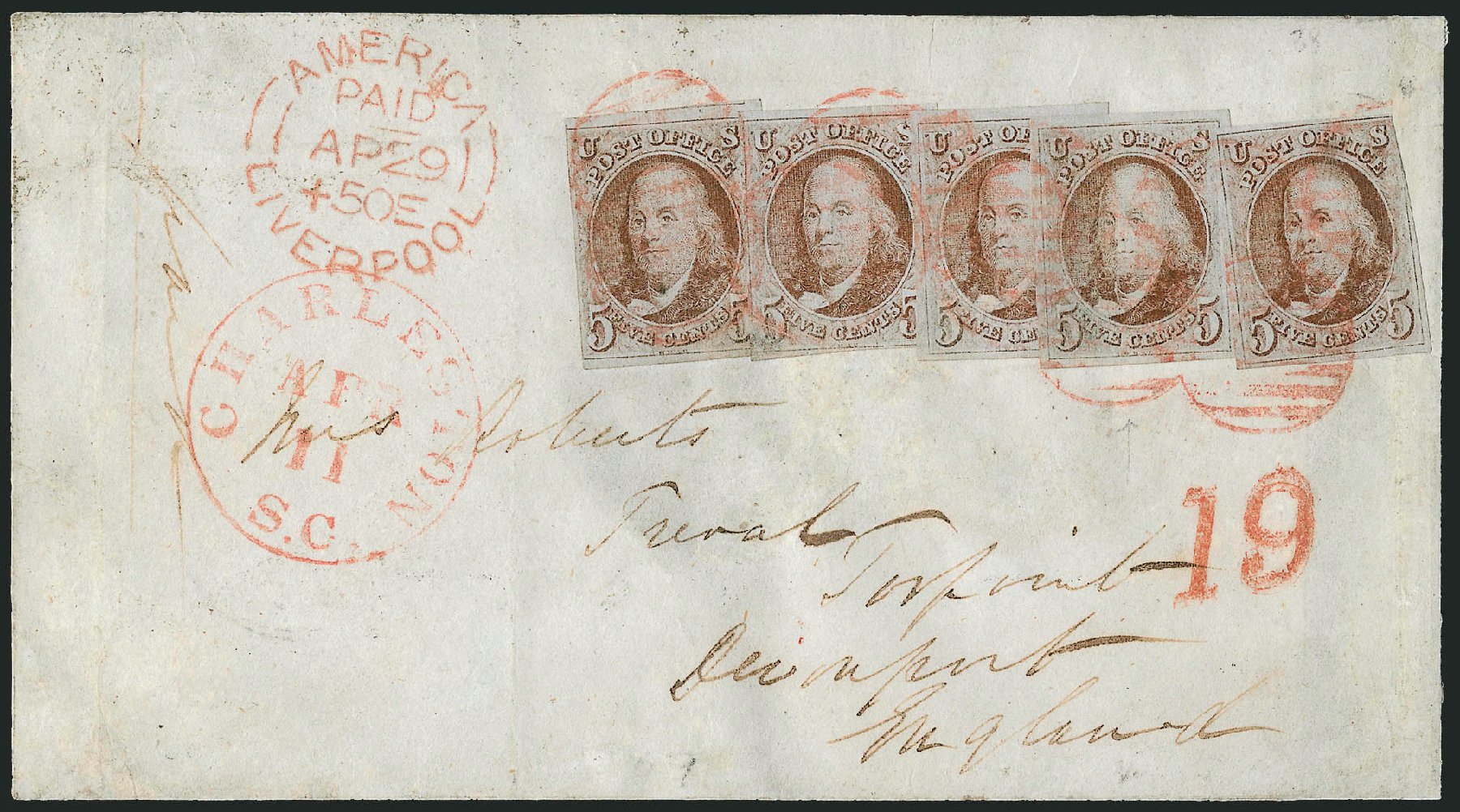 Value of US Stamps Scott Catalogue 1 - 1847 5c Franklin. Robert Siegel Auction Galleries, Apr 2012, Sale 1023, Lot 2494