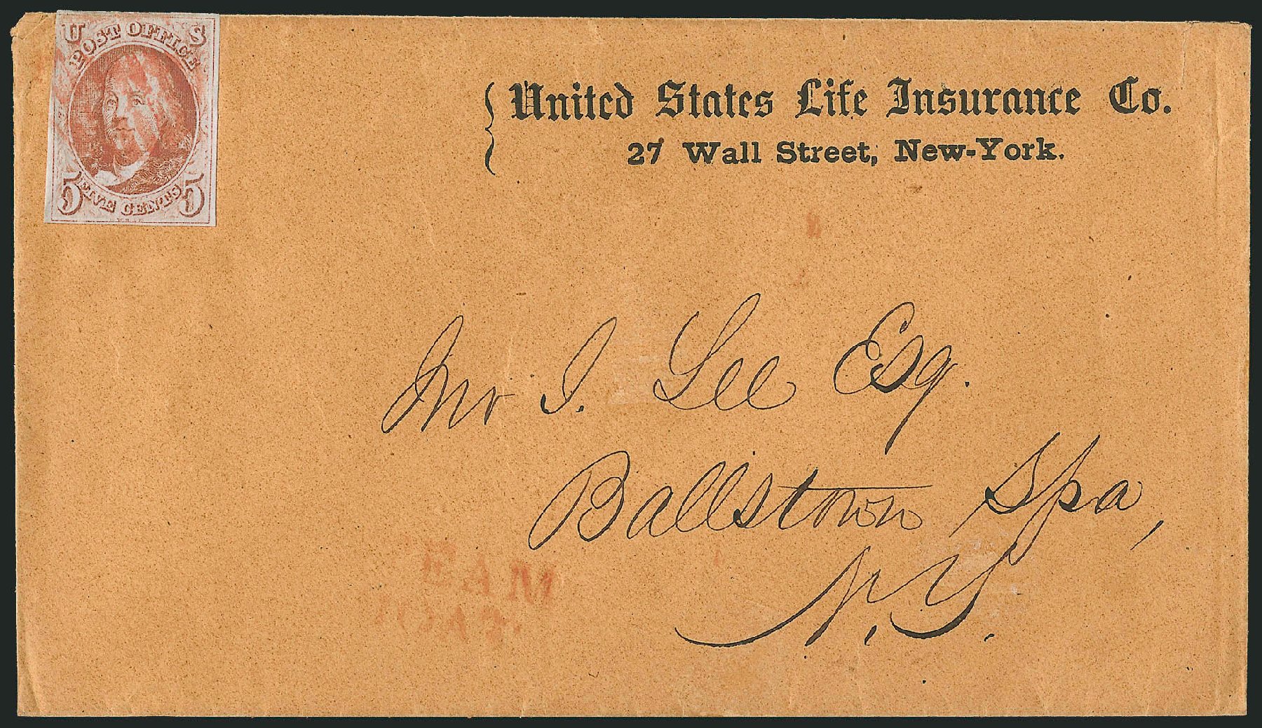 Costs of US Stamps Scott 1: 1847 5c Franklin. Robert Siegel Auction Galleries, Nov 2012, Sale 1034, Lot 4