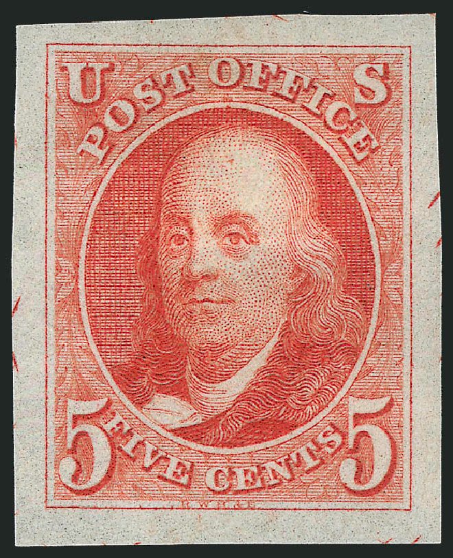 Prices of US Stamps Scott 1: 1847 5c Franklin. Robert Siegel Auction Galleries, Mar 2013, Sale 1040, Lot 1004