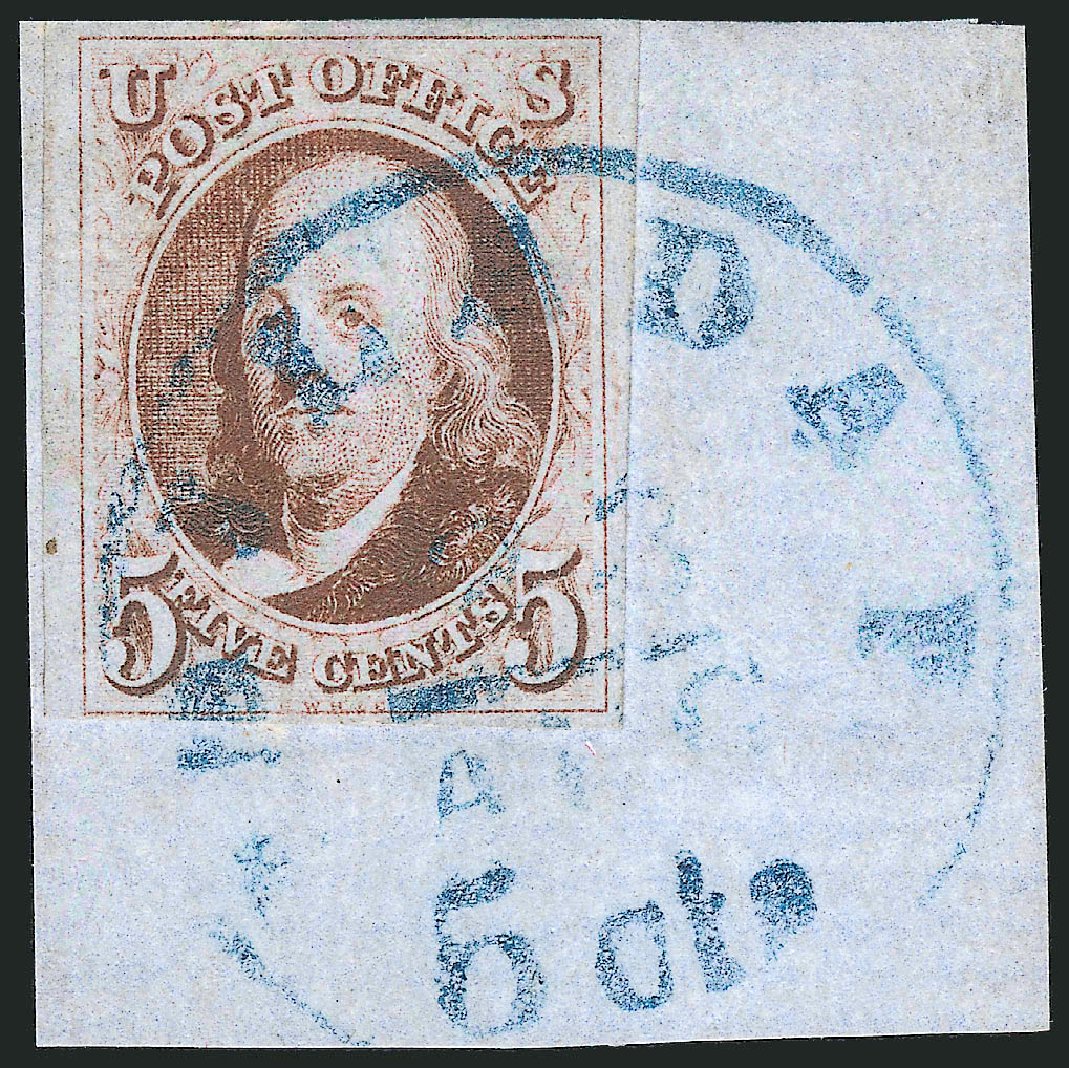 Costs of US Stamp Scott Catalogue 1: 5c 1847 Franklin. Robert Siegel Auction Galleries, Mar 2013, Sale 1040, Lot 1164