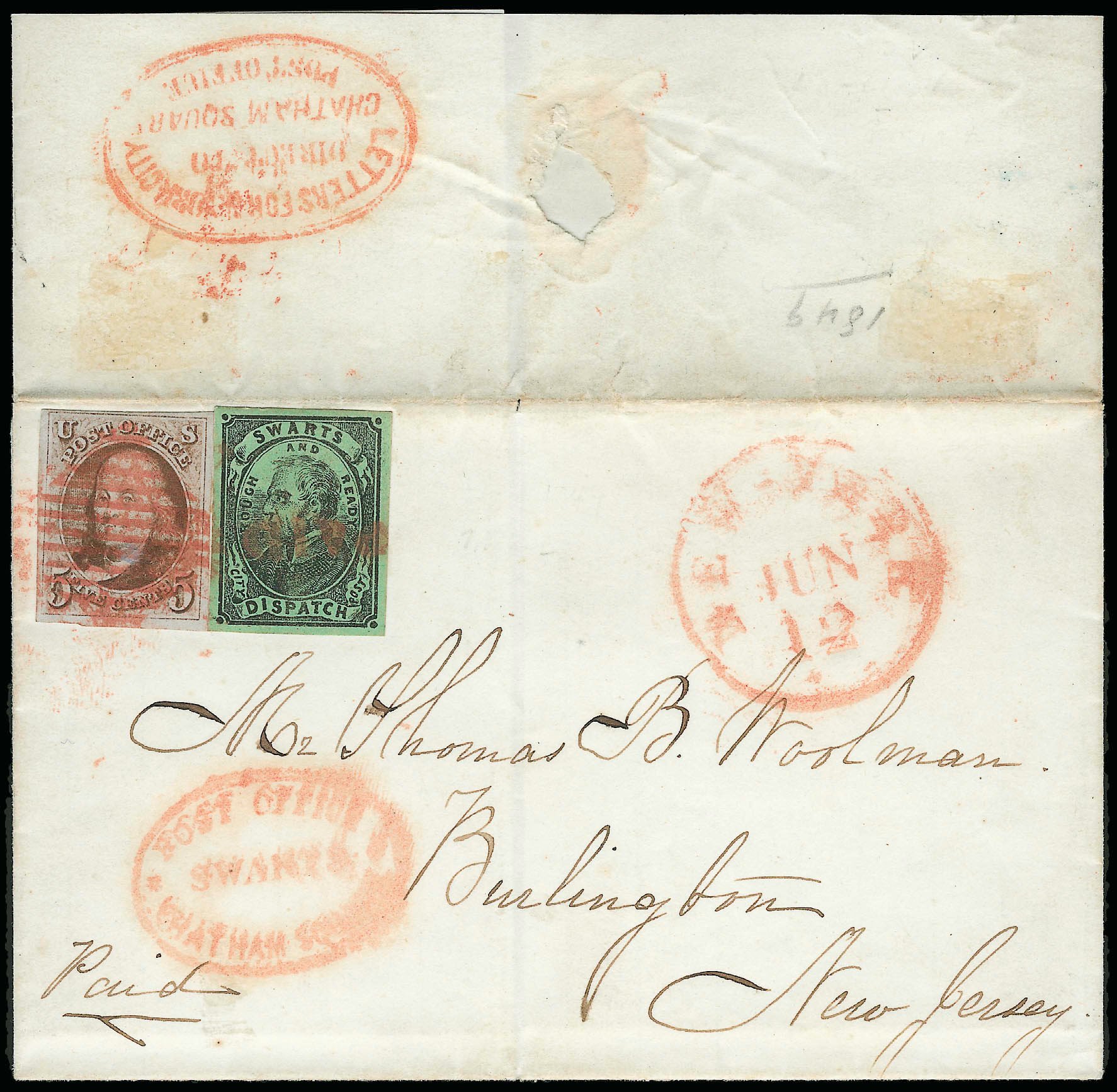 US Stamp Value Scott # 1: 1847 5c Franklin. Robert Siegel Auction Galleries, Jun 2015, Sale 1105, Lot 2514