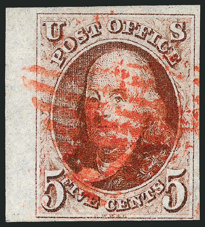 Price of US Stamps Scott Catalog # 1: 5c 1847 Franklin. Robert Siegel Auction Galleries, Sep 2008, Sale 962, Lot 2194