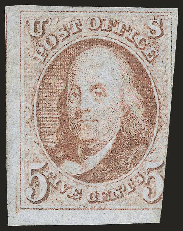 Values of US Stamp Scott #1: 1847 5c Franklin. Robert Siegel Auction Galleries, Jun 2009, Sale 975, Lot 1084