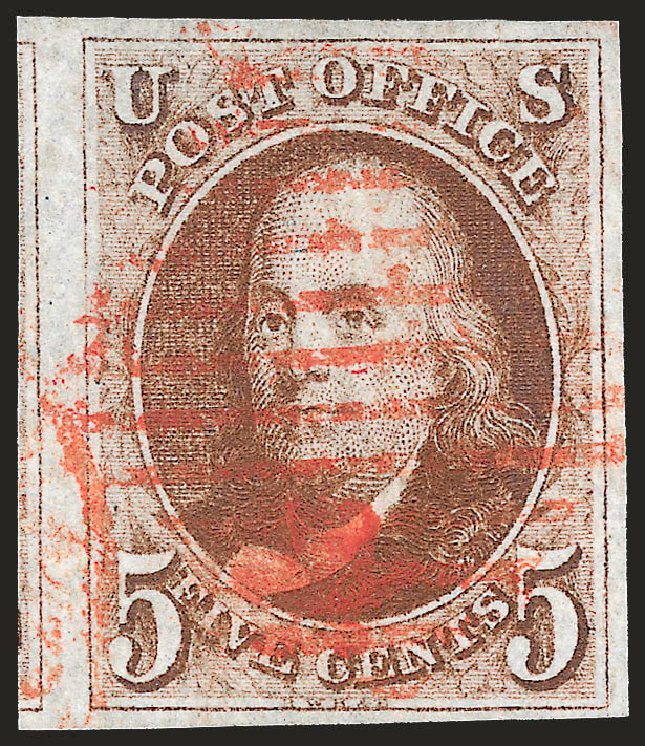 Value of US Stamps Scott Catalogue #1: 5c 1847 Franklin. Robert Siegel Auction Galleries, Sep 2009, Sale 976, Lot 1064