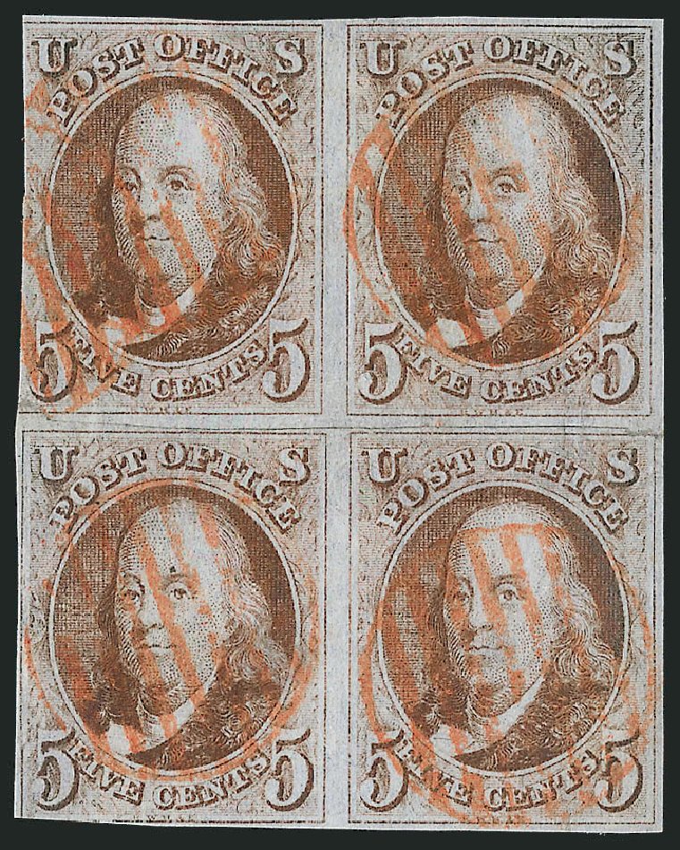 US Stamp Price Scott Catalog 1: 1847 5c Franklin. Robert Siegel Auction Galleries, Dec 2009, Sale 982, Lot 5014