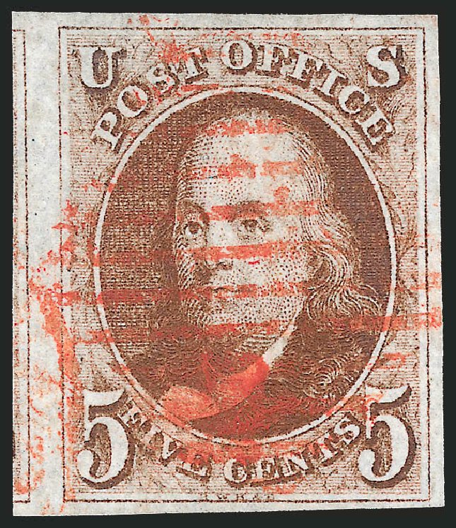 US Stamps Prices Scott Catalog # 1: 5c 1847 Franklin. Robert Siegel Auction Galleries, Jun 2010, Sale 992, Lot 2014