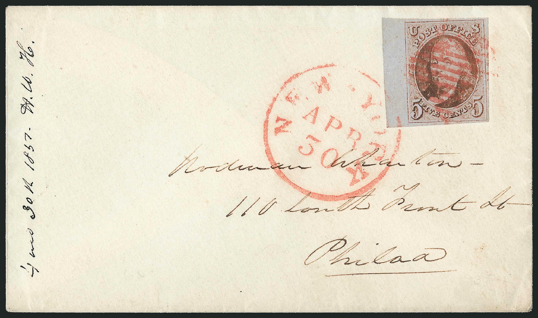 Value of US Stamp Scott Catalog 1: 5c 1847 Franklin. Robert Siegel Auction Galleries, Sep 2010, Sale 993, Lot 204