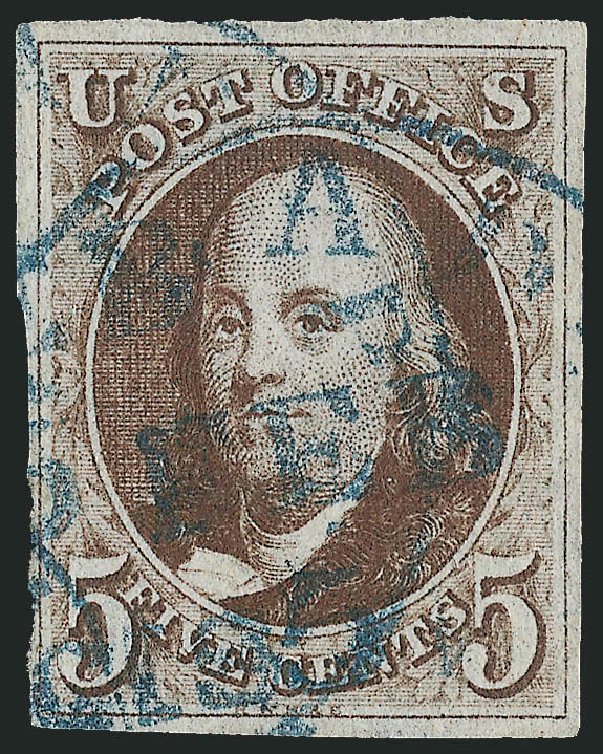 Values of US Stamps Scott Catalog 1 - 5c 1847 Franklin. Robert Siegel Auction Galleries, Sep 2010, Sale 993, Lot 24
