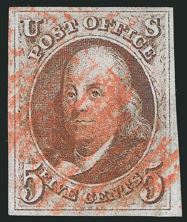 Price of US Stamps Scott Catalog 1: 1847 5c Franklin. Robert Siegel Auction Galleries, Sep 2010, Sale 993, Lot 64