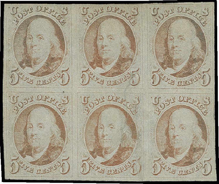 Cost of US Stamps Scott Catalog # 1: 5c 1847 Franklin. H.R. Harmer, Jun 2013, Sale 3003, Lot 1005