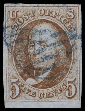 Prices of US Stamps Scott Catalogue #1 - 5c 1847 Franklin. Daniel Kelleher Auctions, Feb 2013, Sale 634, Lot 505