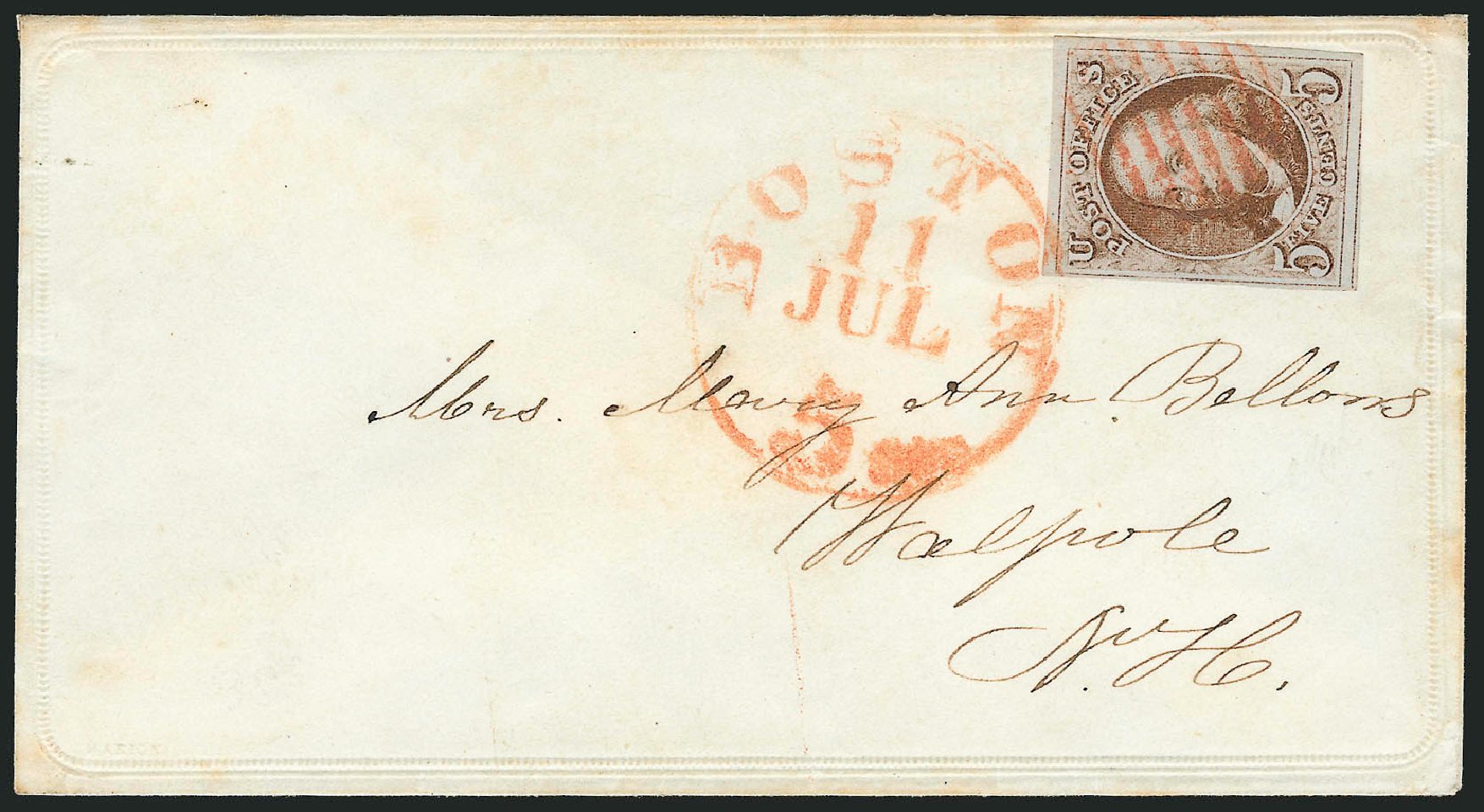 Costs of US Stamps Scott # 1 - 1847 5c Franklin. Robert Siegel Auction Galleries, Dec 2010, Sale 1002, Lot 3655