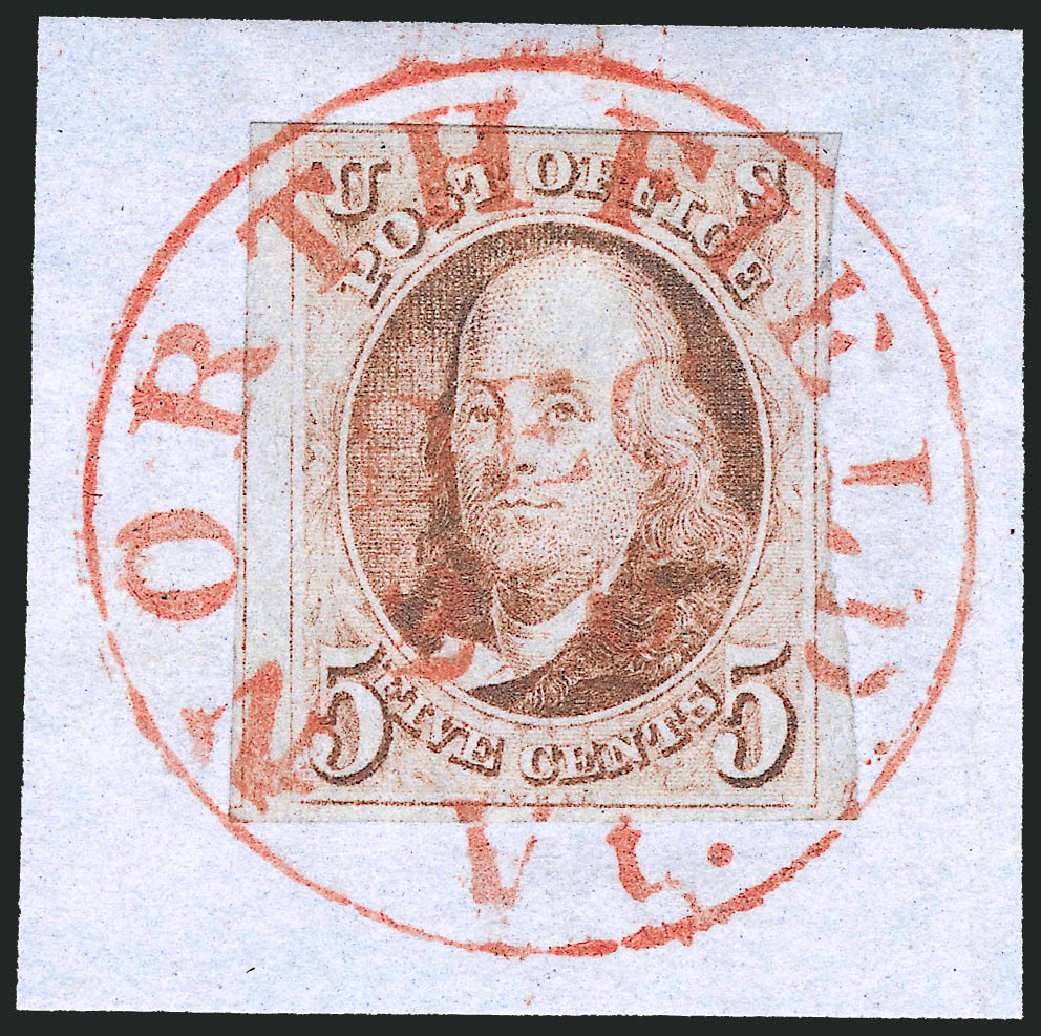 Price of US Stamps Scott #1: 1847 5c Franklin. Robert Siegel Auction Galleries, Dec 2011, Sale 1017, Lot 45