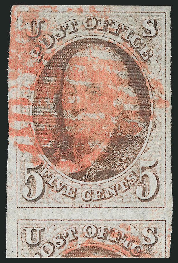 US Stamps Price Scott Catalogue #1: 5c 1847 Franklin. Robert Siegel Auction Galleries, Mar 2012, Sale 1019, Lot 305
