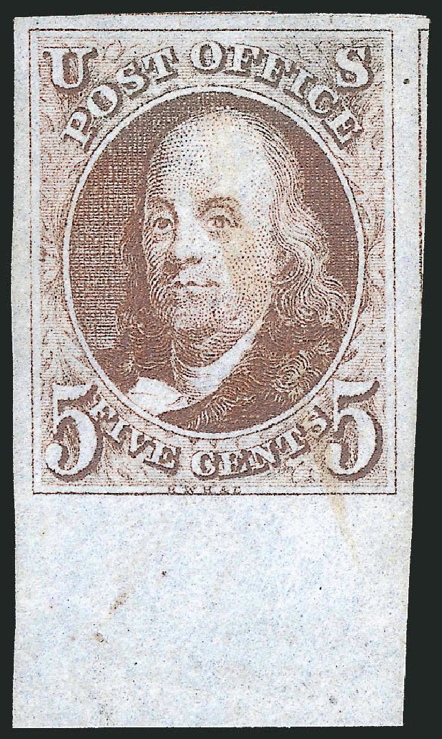 US Stamp Values Scott #1: 1847 5c Franklin. Robert Siegel Auction Galleries, Apr 2012, Sale 1023, Lot 2065