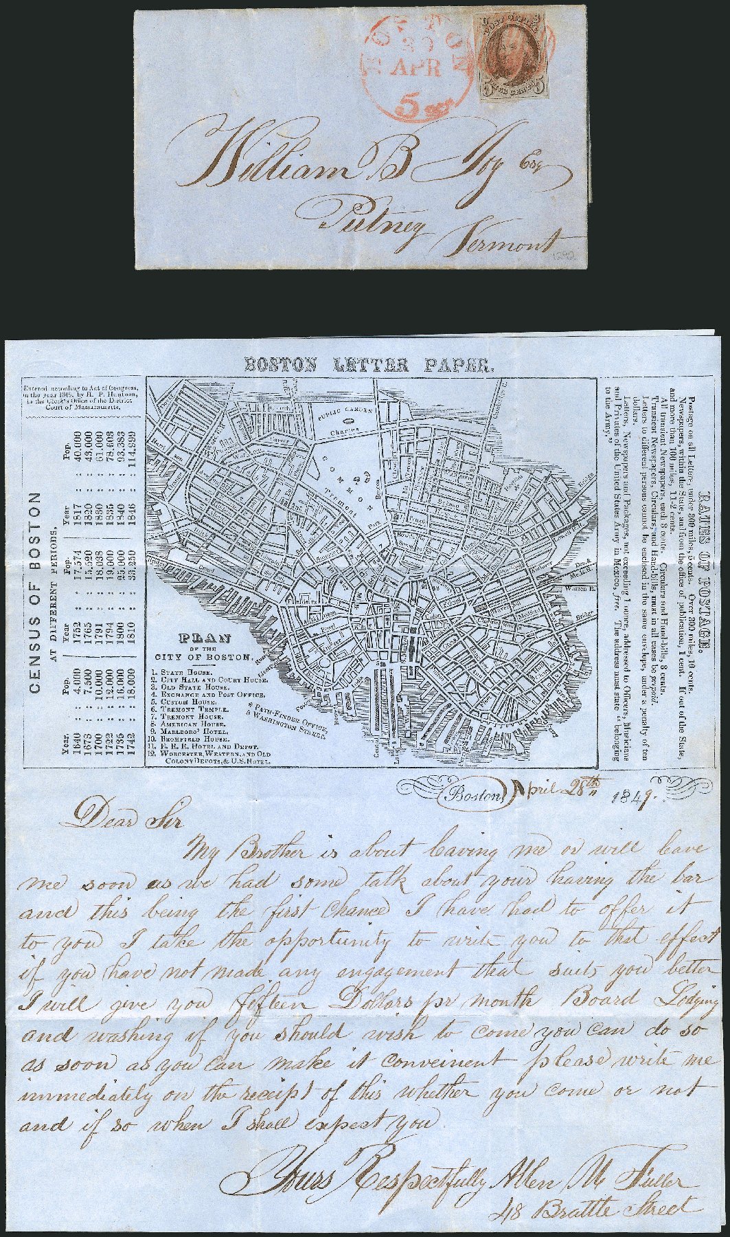 US Stamps Prices Scott Cat. # 1: 5c 1847 Franklin. Robert Siegel Auction Galleries, Apr 2012, Sale 1023, Lot 2205