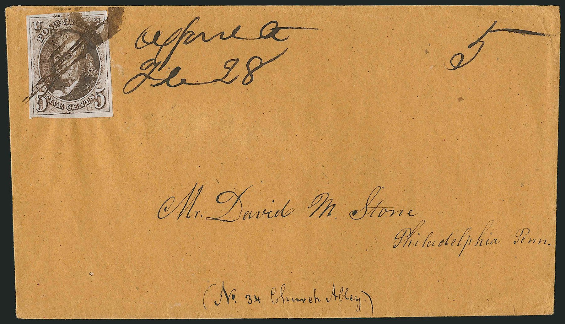 US Stamp Prices Scott Catalogue 1: 1847 5c Franklin. Robert Siegel Auction Galleries, Apr 2012, Sale 1023, Lot 2345