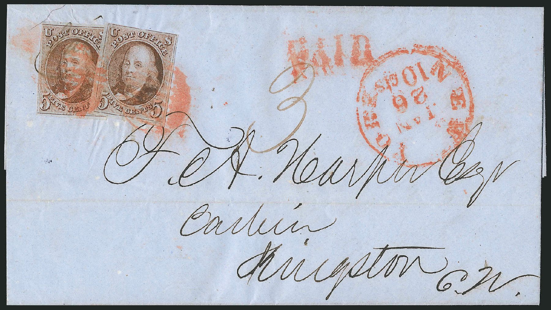 US Stamps Value Scott Cat. # 1 - 1847 5c Franklin. Robert Siegel Auction Galleries, Apr 2012, Sale 1023, Lot 2465