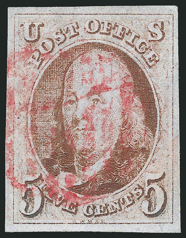 Values of US Stamps Scott #1 - 1847 5c Franklin. Robert Siegel Auction Galleries, Apr 2014, Sale 1068, Lot 5