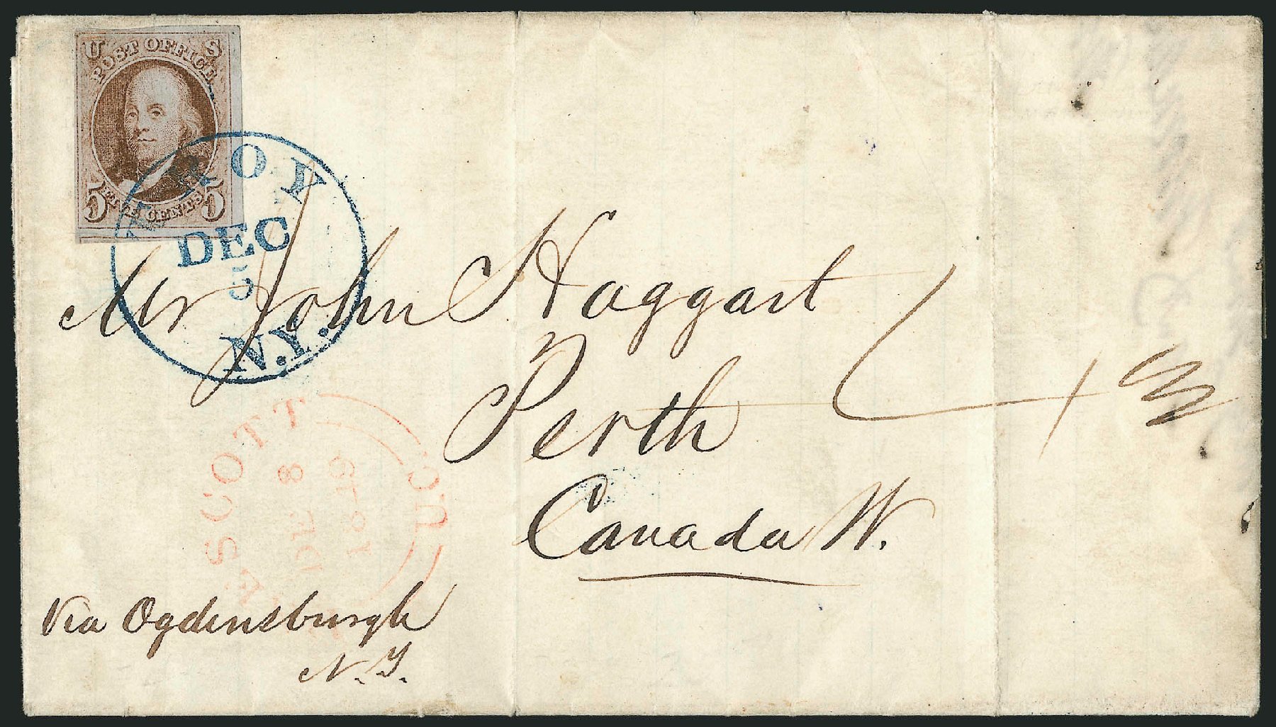 Cost of US Stamp Scott 1 - 1847 5c Franklin. Robert Siegel Auction Galleries, Jun 2015, Sale 1105, Lot 2515