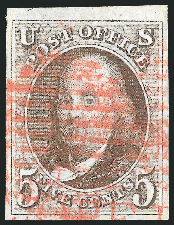 Prices of US Stamps Scott 1: 5c 1847 Franklin. Robert Siegel Auction Galleries, Sep 2008, Sale 962, Lot 2185