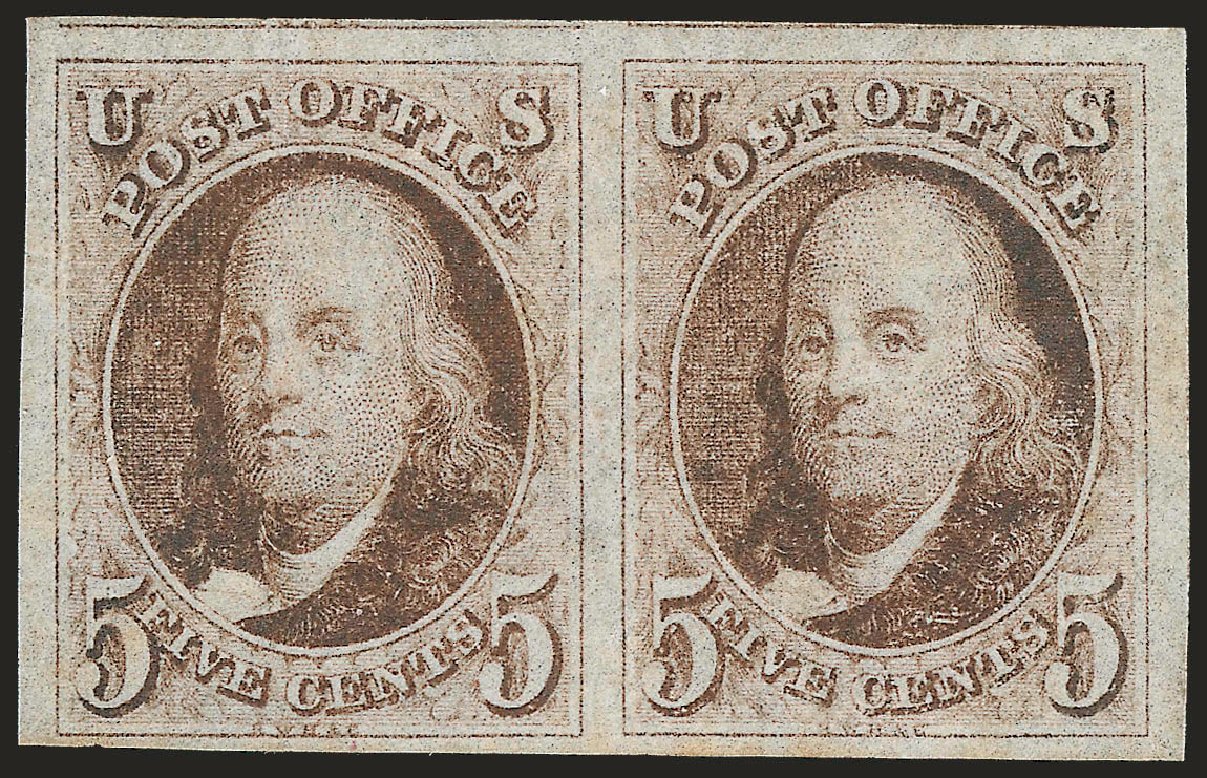Cost of US Stamps Scott Cat. # 1: 1847 5c Franklin. Robert Siegel Auction Galleries, Dec 2009, Sale 982, Lot 5005