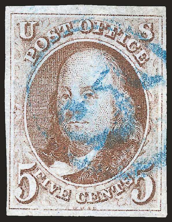 US Stamps Price Scott #1 - 5c 1847 Franklin. Robert Siegel Auction Galleries, Apr 2010, Sale 984, Lot 15