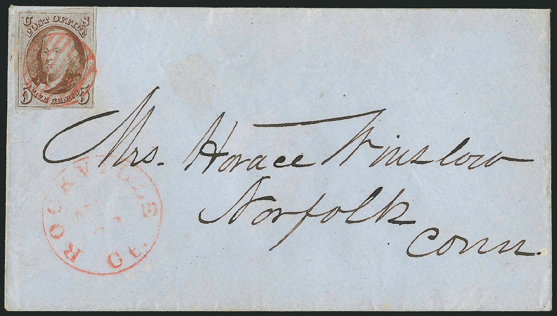 US Stamps Value Scott 1 - 5c 1847 Franklin. Robert Siegel Auction Galleries, Sep 2010, Sale 993, Lot 125