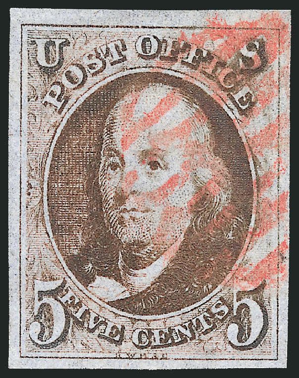 Price of US Stamp Scott Cat. 1: 5c 1847 Franklin. Robert Siegel Auction Galleries, Sep 2010, Sale 993, Lot 135