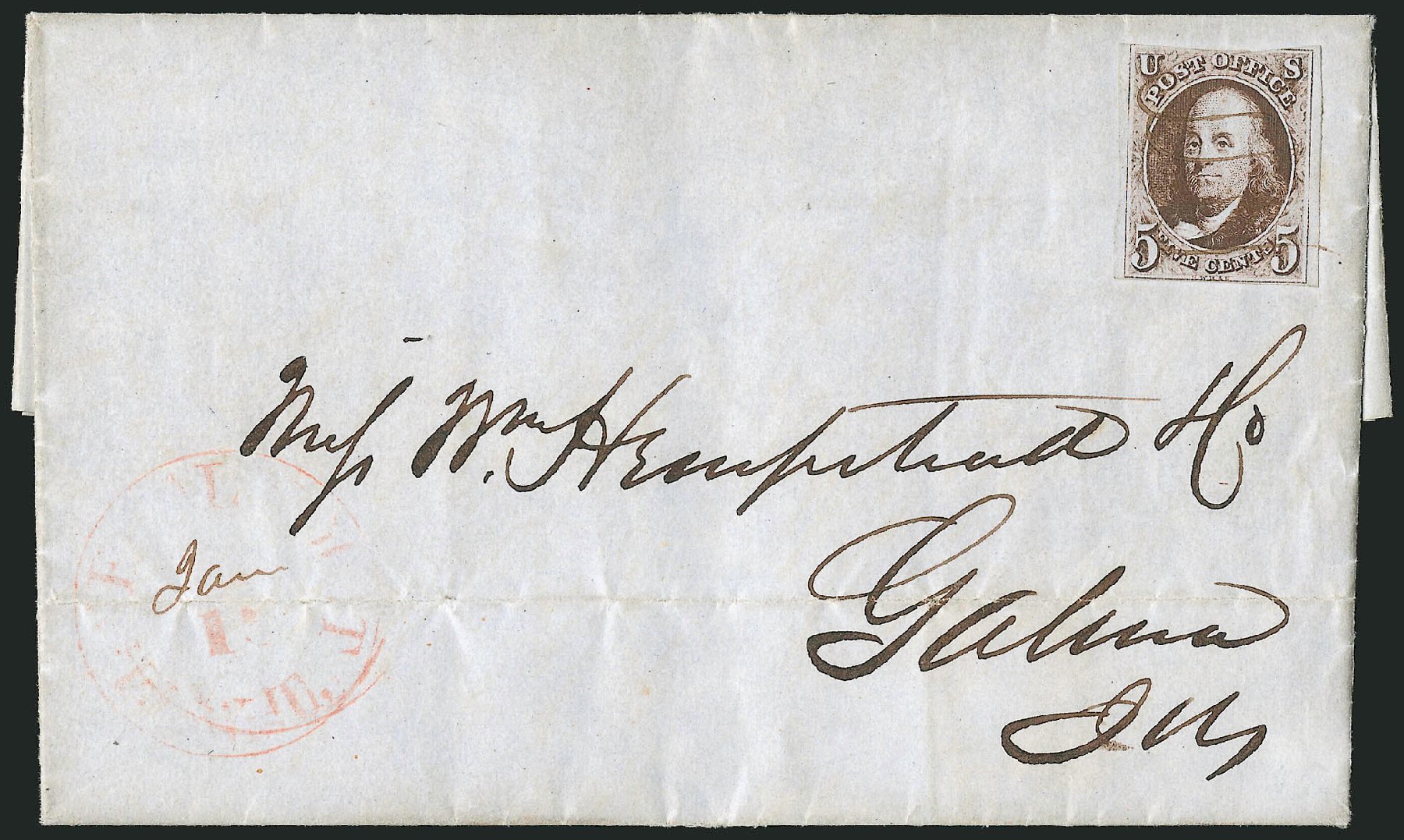 US Stamps Prices Scott Cat. #1: 5c 1847 Franklin. Robert Siegel Auction Galleries, Sep 2010, Sale 993, Lot 185
