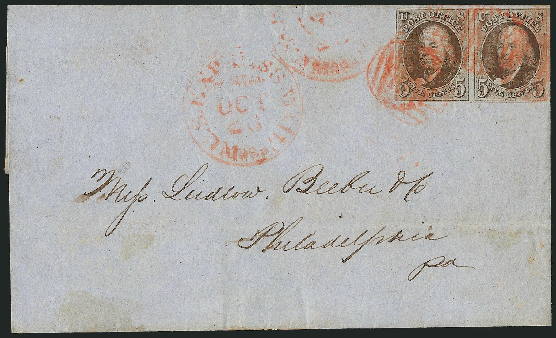 Values of US Stamps Scott Cat. #1 - 1847 5c Franklin. Robert Siegel Auction Galleries, Sep 2010, Sale 993, Lot 215