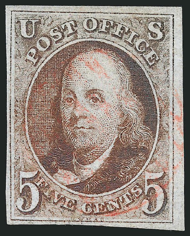 Prices of US Stamps Scott Catalog # 1: 1847 5c Franklin. Robert Siegel Auction Galleries, Sep 2010, Sale 993, Lot 75
