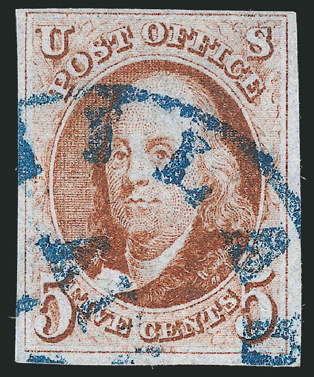 Values of US Stamp Scott Cat. #1 - 1847 5c Franklin. Robert Siegel Auction Galleries, Sep 2010, Sale 993, Lot 95