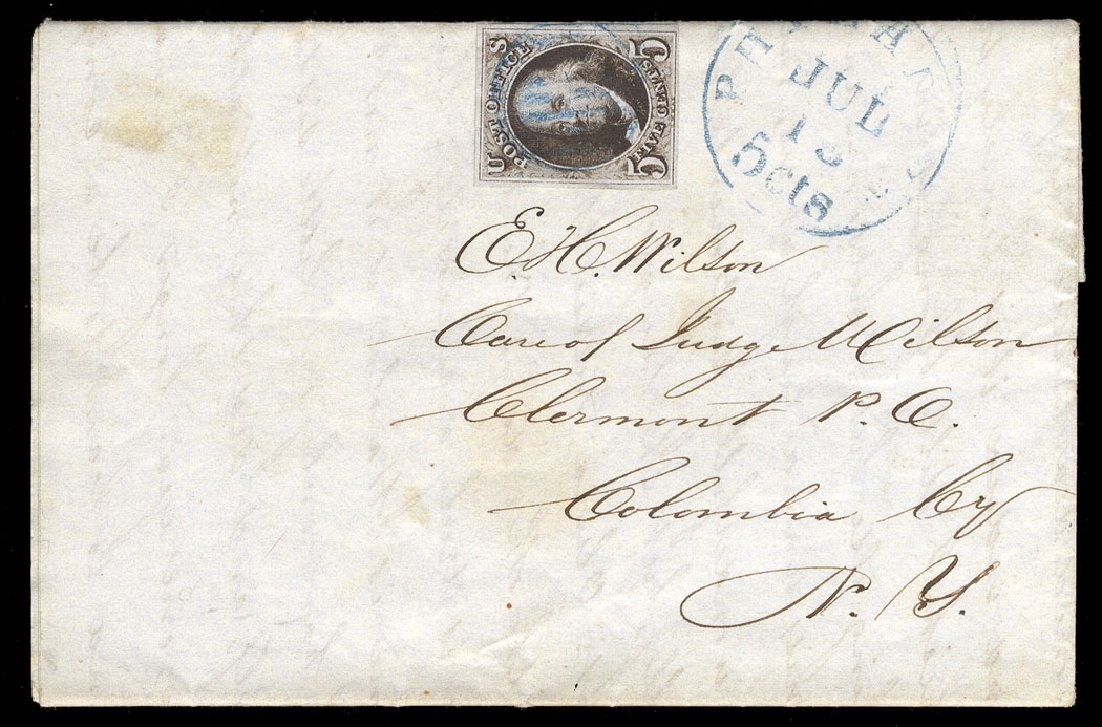 Value of US Stamp Scott Cat. # 1: 1847 5c Franklin. Cherrystone Auctions, Sep 2010, Sale 201009, Lot 2
