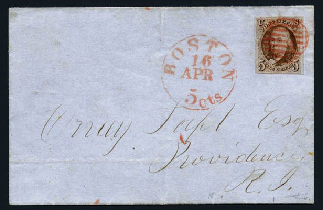 US Stamps Price Scott Catalogue #1 - 5c 1847 Franklin. Harmer-Schau Auction Galleries, Aug 2014, Sale 102, Lot 1612