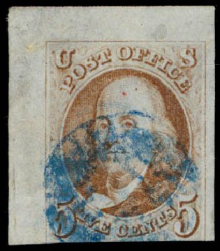US Stamp Prices Scott Catalog # 1 - 5c 1847 Franklin. Daniel Kelleher Auctions, May 2014, Sale 652, Lot 32