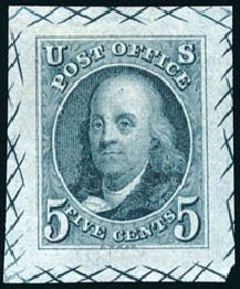 Cost of US Stamps Scott 1 - 5c 1847 Franklin. Schuyler J. Rumsey Philatelic Auctions, Apr 2015, Sale 60, Lot 1882