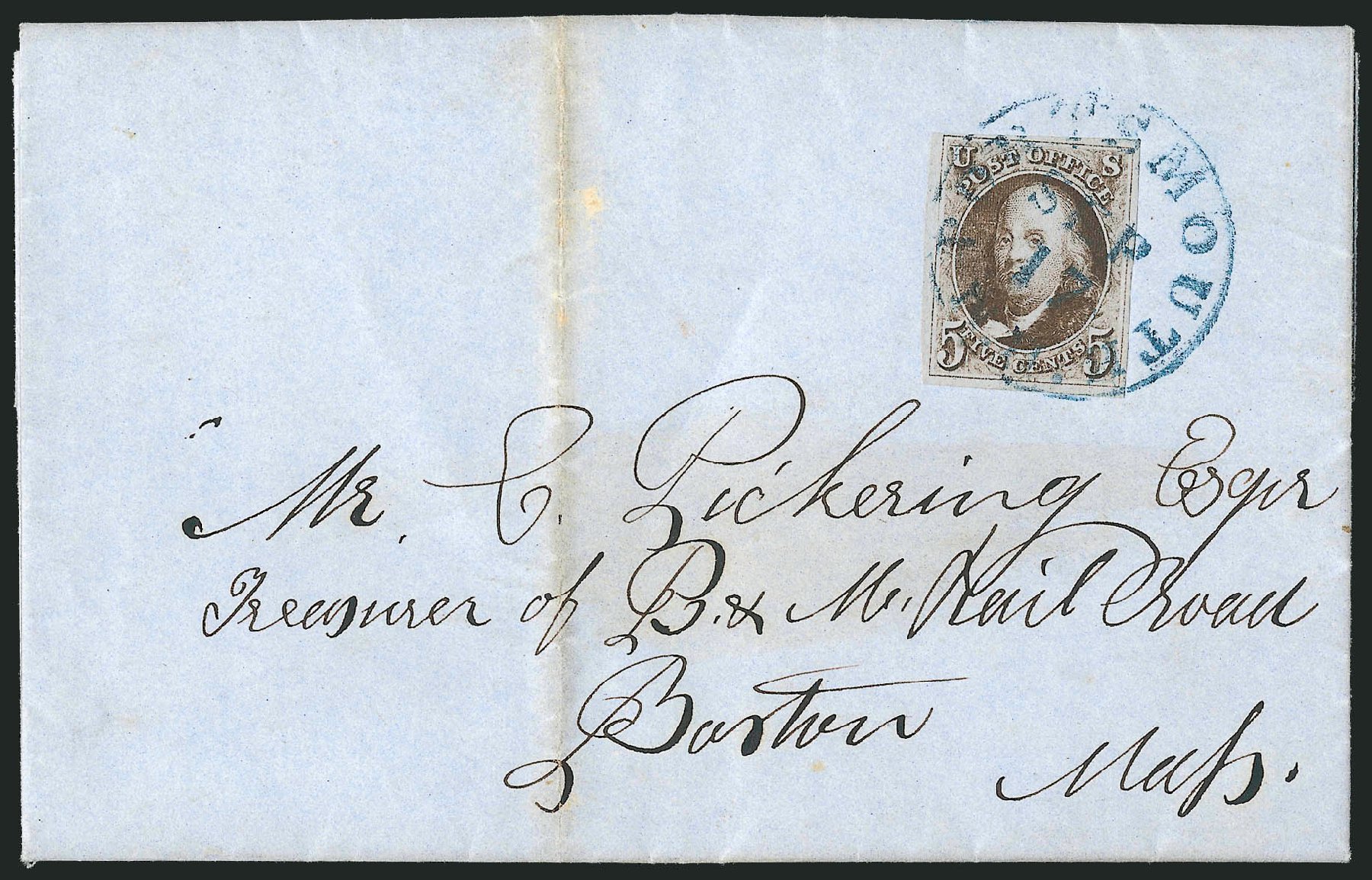 Costs of US Stamp Scott Cat. #1: 1847 5c Franklin. Robert Siegel Auction Galleries, Dec 2010, Sale 1002, Lot 3652