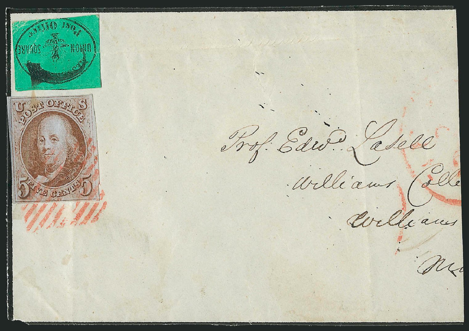 Value of US Stamps Scott 1: 1847 5c Franklin. Robert Siegel Auction Galleries, Dec 2010, Sale 1002, Lot 3672