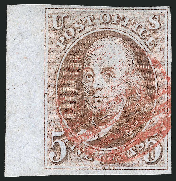 Costs of US Stamps Scott Catalogue # 1 - 1847 5c Franklin. Robert Siegel Auction Galleries, Apr 2012, Sale 1023, Lot 2062